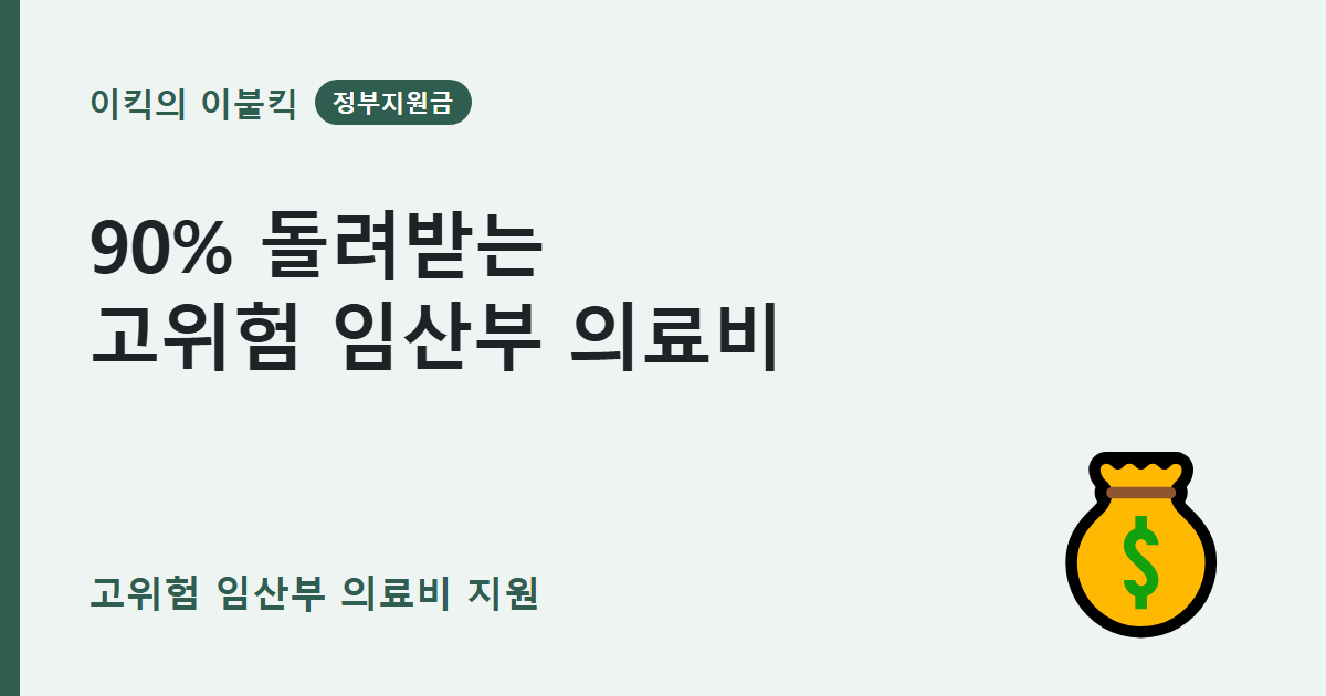 90퍼센트 돌려받는 고위험 임산부 의료비 지원 대상 조건 확인 방법은 뭘까요