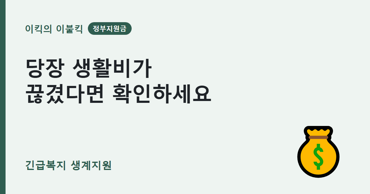 당장 생활비가 끊겼다면 2026 긴급복지 생계지원금 신청방법 금액은 얼마일까요